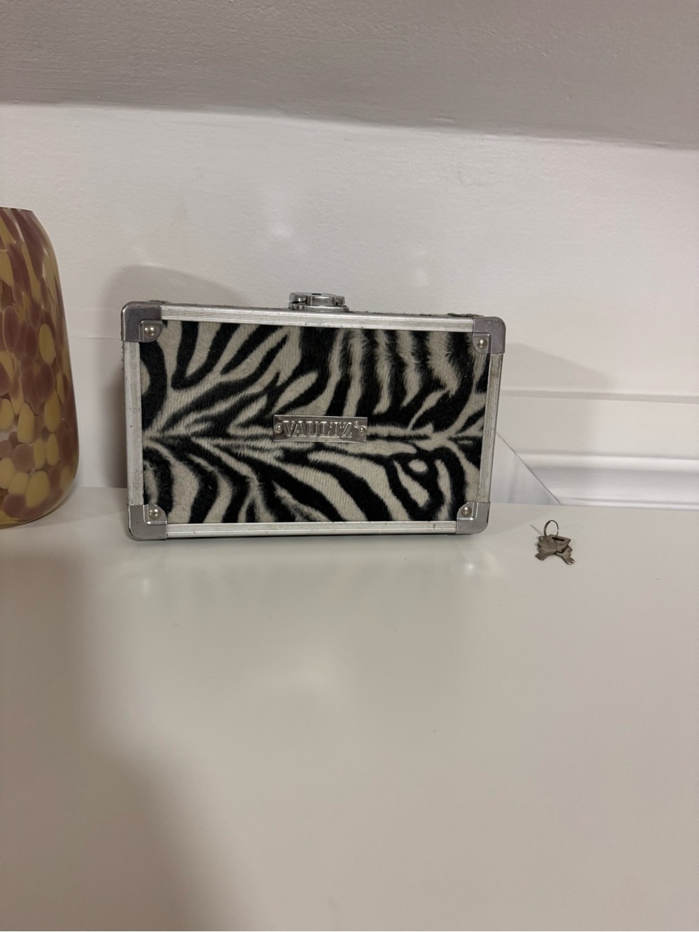 Zebra Print Mini Travel Case Clutch - Black & White